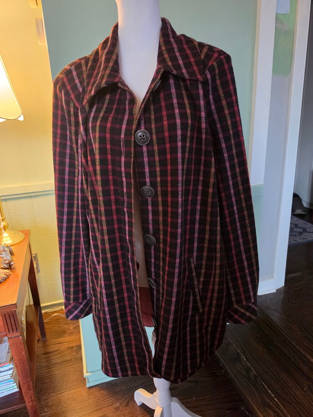 CAbi Plaid Button-Down Frontier Jacket shacket XL